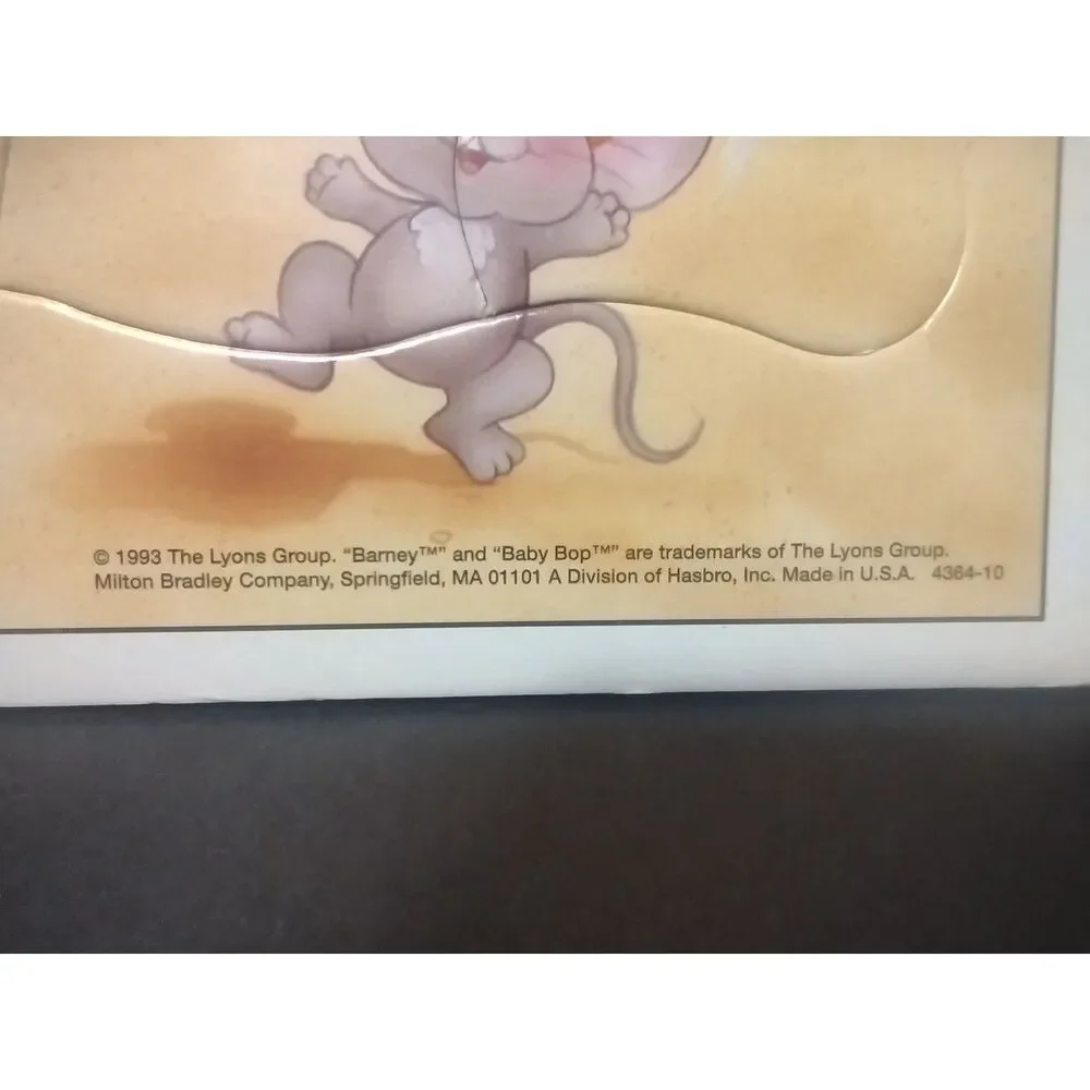 Vintage 1993 Barney Frame Tray 25 Piece‎ Circus Puzzle Milton Bradley 4364-10